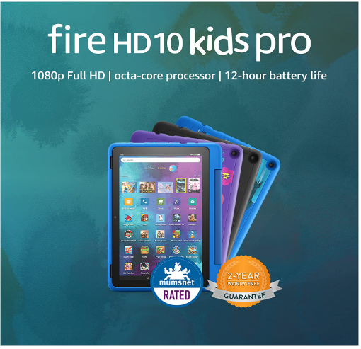 Amazon Fire HD 10 Kids Pro tablet  for ages 6-12  101 1080p Full HD 32 GB  Doodle Kid-Friendly Case